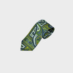 Rich & Bold Paisley Silk Tie in Green, Olive & Blue
