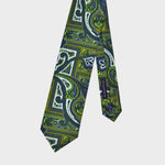 Rich & Bold Paisley Silk Tie in Green, Olive & Blue