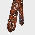 Rich & Bold Paisley Silk Tie in Ochre, Orange & Brown