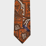 Rich & Bold Paisley Silk Tie in Ochre, Orange & Brown