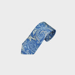 Paisley Silk & Linen Tie in Light Blue