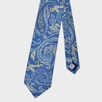 Paisley Silk & Linen Tie in Light Blue