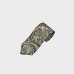 Paisley Silk & Linen Tie in Dark Olive