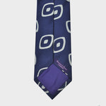 Falling Geometrics Woven Silk Tie in Navy & Grey