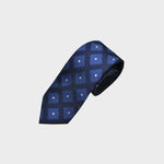 Neat Diamonds Woven Silk Tie in Navy & Blue