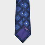 Neat Diamonds Woven Silk Tie in Navy & Blue