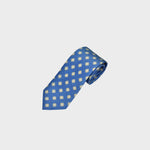Little Repeat Geo's Silk & Linen Tie in Light Blue, Ecru & White