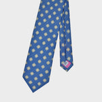 Little Repeat Geo's Silk & Linen Tie in Light Blue, Ecru & White