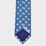 Little Repeat Geo's Silk & Linen Tie in Light Blue, Ecru & White