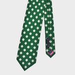 Little Repeat Geo's Silk & Linen Tie in Green, Ecru & White