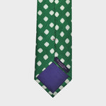 Little Repeat Geo's Silk & Linen Tie in Green, Ecru & White