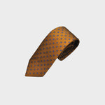 Little Repeat Blue Woven Florets on a Reppe Silk Tie in Gold