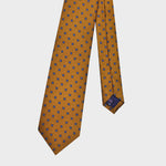 Little Repeat Blue Woven Florets on a Reppe Silk Tie in Gold