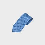 Little Repeat Retro Geometrics Silk Tie in Blue