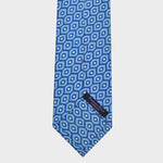 Little Repeat Retro Geometrics Silk Tie in Blue