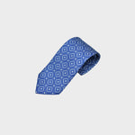 Repeat Retro Geometrics Silk Tie in Royal Blue