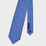 Repeat Retro Geometrics Silk Tie in Royal Blue
