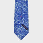 Repeat Retro Geometrics Silk Tie in Royal Blue