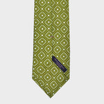 Repeat Retro Geometrics Silk Tie in Lime Green