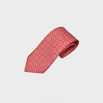 Repeat Retro Geometrics Silk Tie in Red