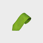 Little Repeat Retro Geometrics Silk Tie in Green