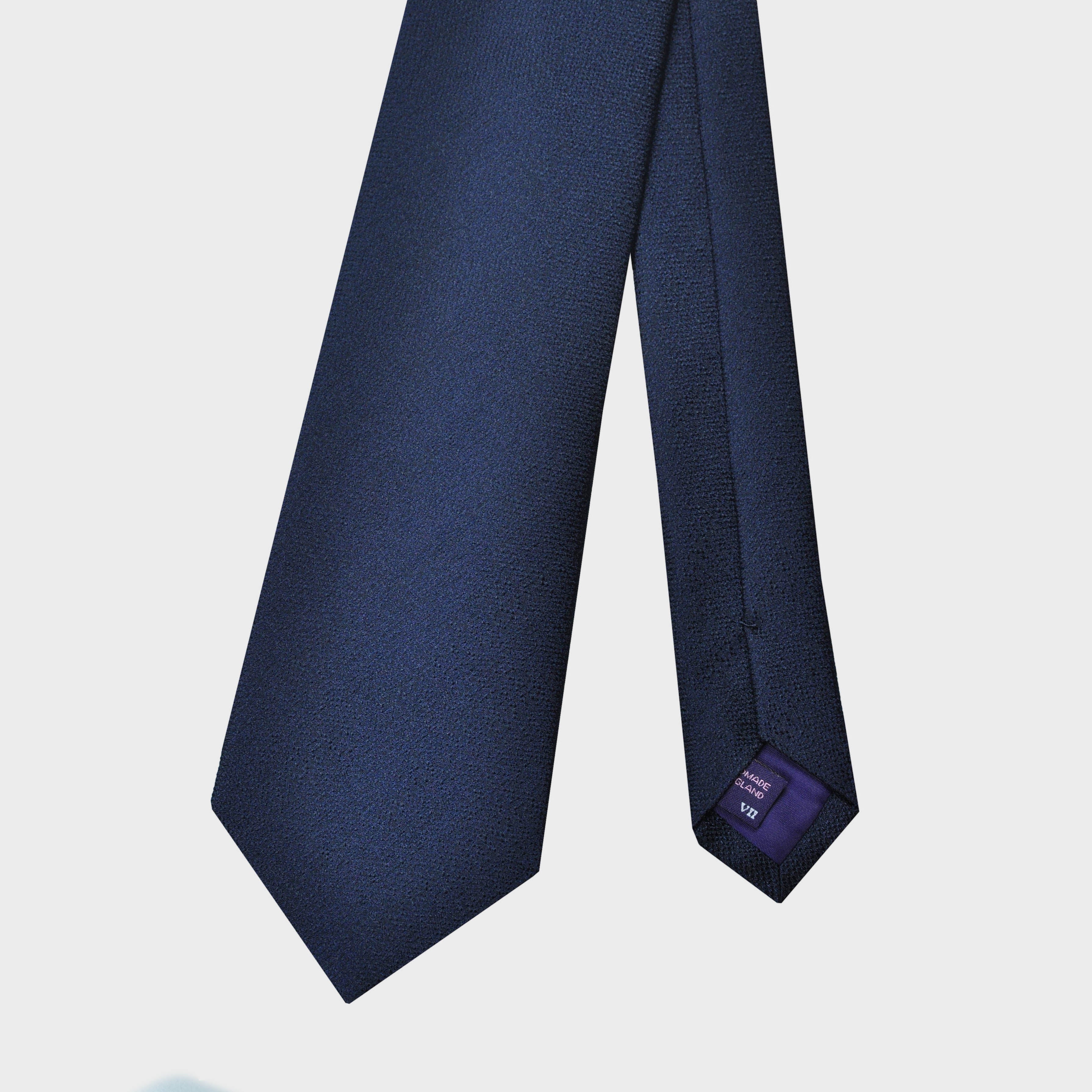 Natte Weave Silk Tie in Navy Blue