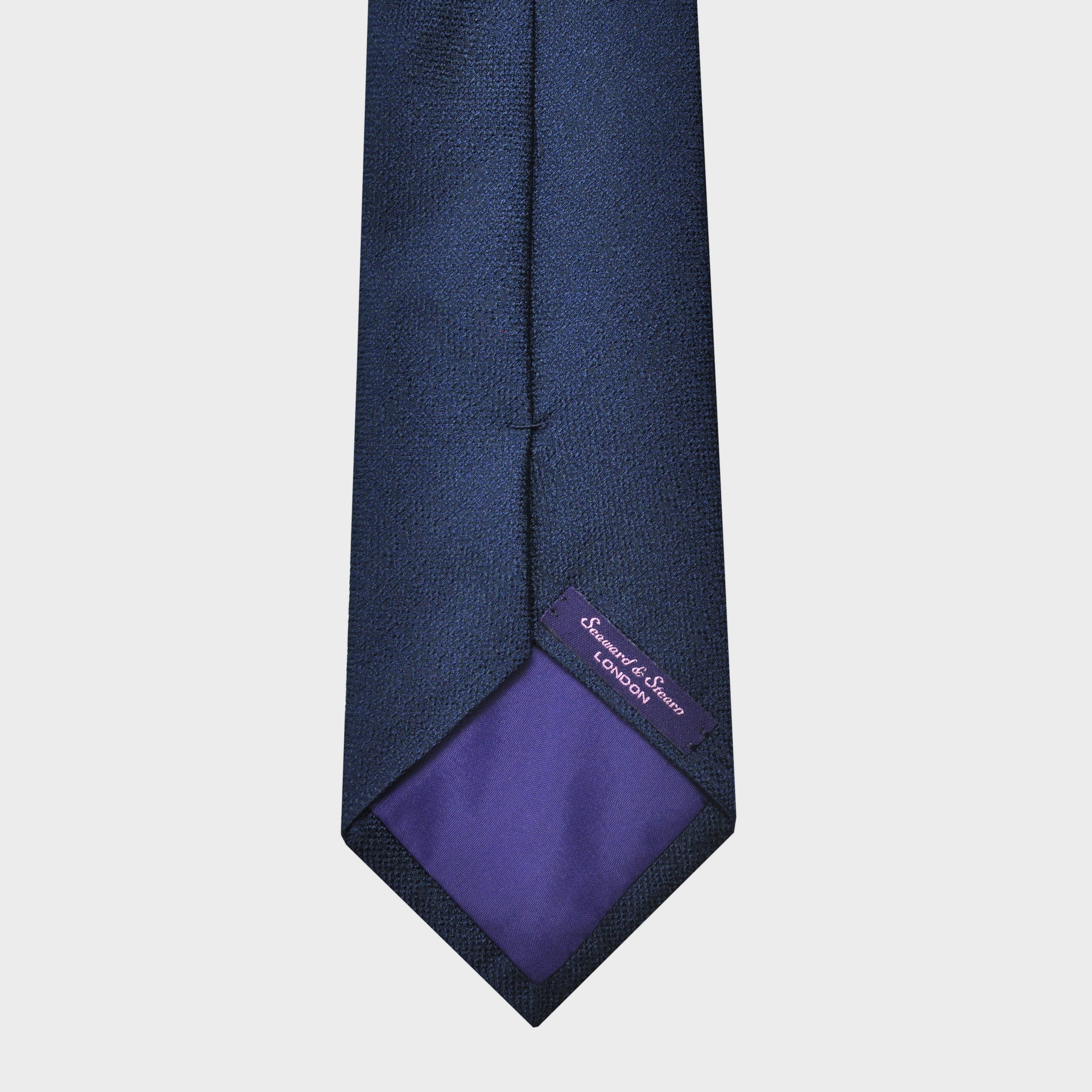 Natte Weave Silk Tie in Navy Blue