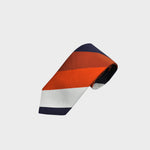 Stripes in Red, Orange, Blue & White Reppe Silk Tie