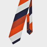 Stripes in Red, Orange, Blue & White Reppe Silk Tie