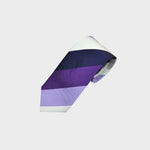 Stripes in Purple, Violet, Blue & White Reppe Silk Tie