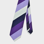Stripes in Purple, Violet, Blue & White Reppe Silk Tie