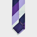 Stripes in Purple, Violet, Blue & White Reppe Silk Tie