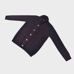Chunky Heavy Weight Shawl Collar Merino Wool Cardigan in Claret