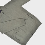 Wool Bomber Zip Cardigan in Oatmeal