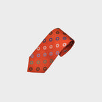 Coloured Hoops on Orange Tussah Silk Tie