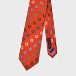 Coloured Hoops on Orange Tussah Silk Tie