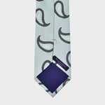 Woven Teardops on Tussah Silk Tie in Dark Ecru & Silver
