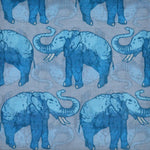 Elephants Cotton & Cashmere Pocket Square in Blue