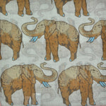 Elephants Cotton & Cashmere Pocket Square in Beige & Ecru