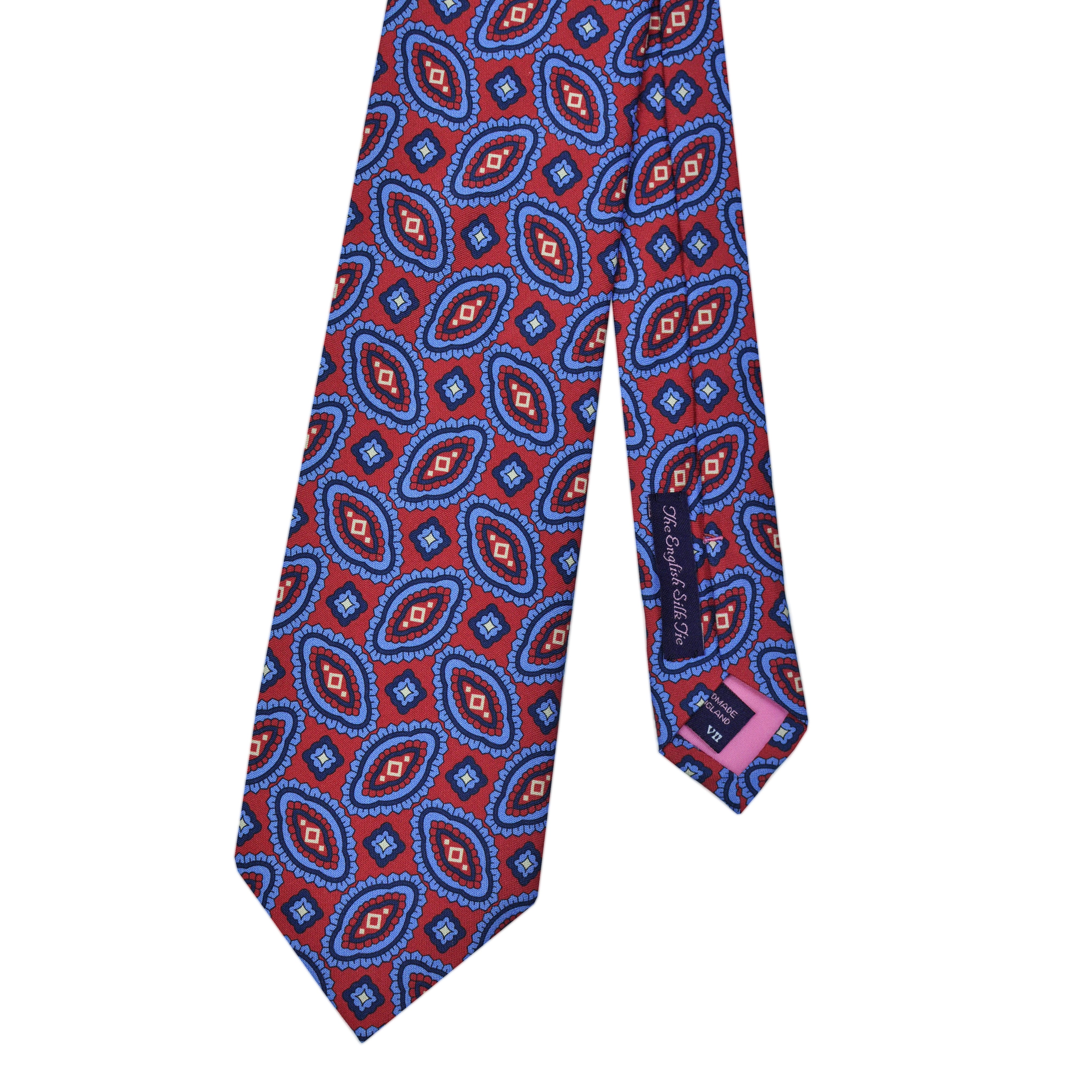 Florets 'Dusty Silk' Print Tie in Blue & Red