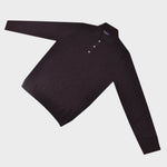 Super Fine Merino Wool Long Sleeve Polo in Claret