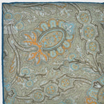 Paisley Cotton & Cashmere Pocket Square in Ecru, Olive & Teal