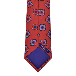 Medallions 'Dusty Silk' Print Tie in Red & Blue