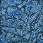 Paisley Cotton & Cashmere Pocket Square in Navy Blue & Blue
