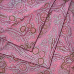 Paisley Cotton & Cashmere Pocket Square In Pink & Claret
