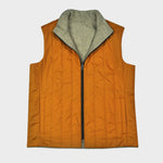 Reversible Wool & Puffer Gilet in Oatmeal & Orange