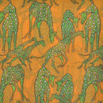 Giraffe Cotton & Cashmere Pocket Square in Green, Orange & Blue