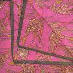 Giraffe Cotton & Cashmere Pocket Square in Yellow, Pink & Brown