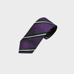 Navy & White Stripes on Purple Reppe Silk Tie