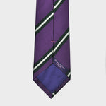 Navy & White Stripes on Purple Reppe Silk Tie